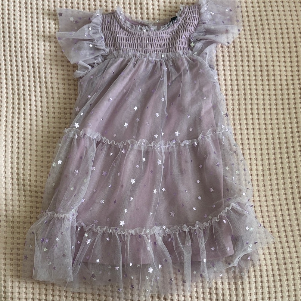 Purple Starry Ruffle Dress